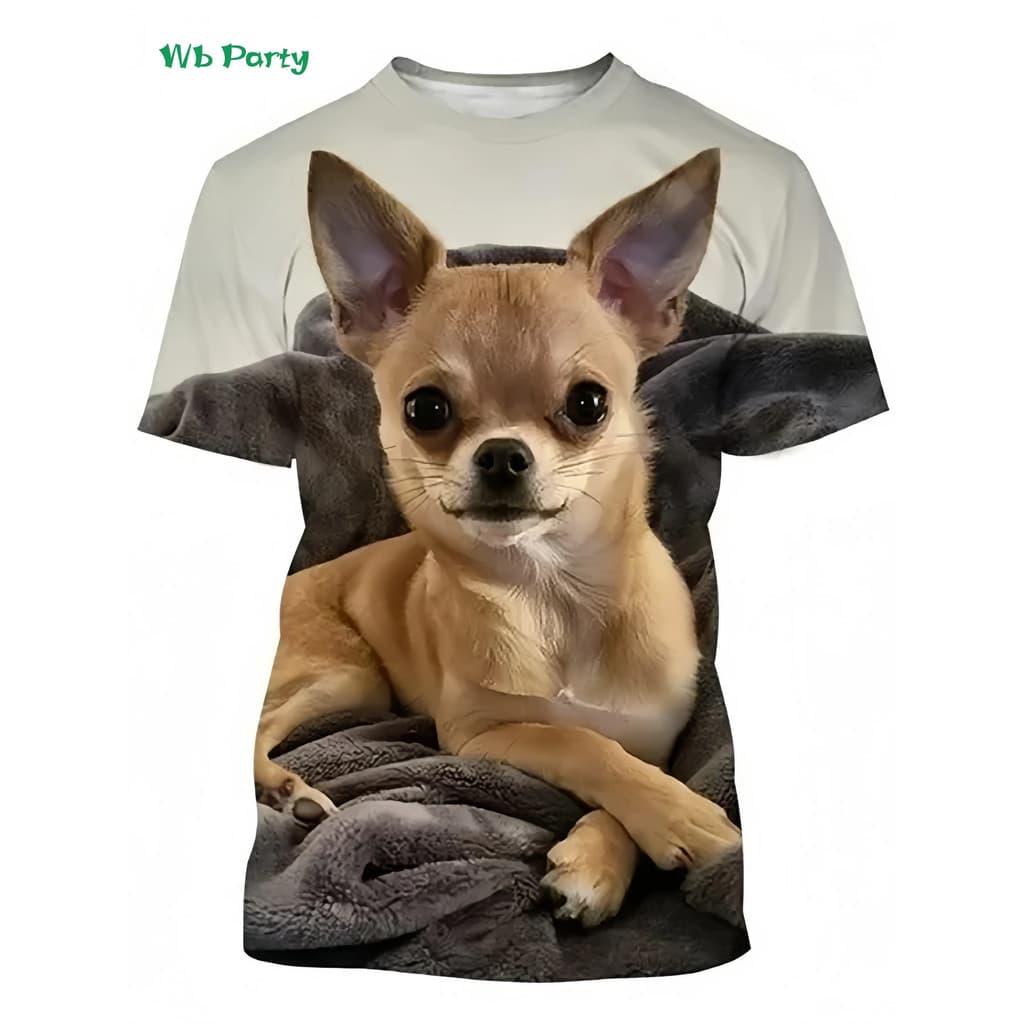 Camiseta Gráfica De Cachorro Engraçado Masculina Top Elegante Versátil Verão Rua Manga Curta Gola Redonda Roupas Masculi