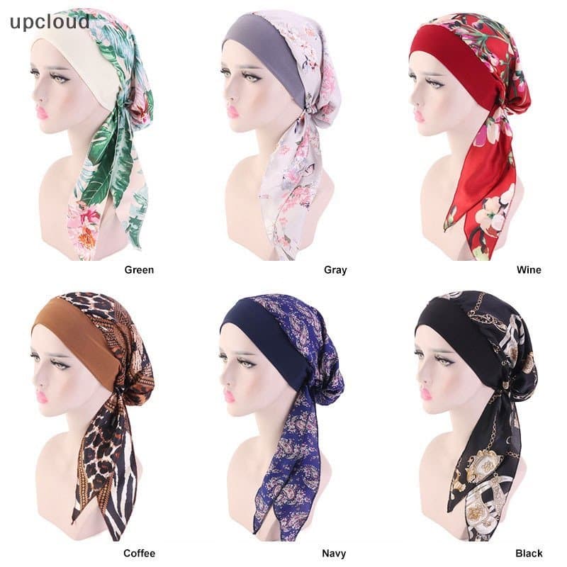 Novo Lenço Feminino para Quimioterapia, Touca para Queda de Cabelo, Turbante, Pré-Amarrado, Bandana, [Uplud] AFSZ