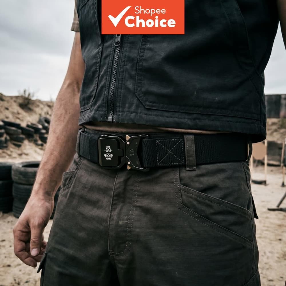 Fivela de cinto novo, liberação rápida, cinto elástico casual, utilitário, de treino, cinto masculino para calças