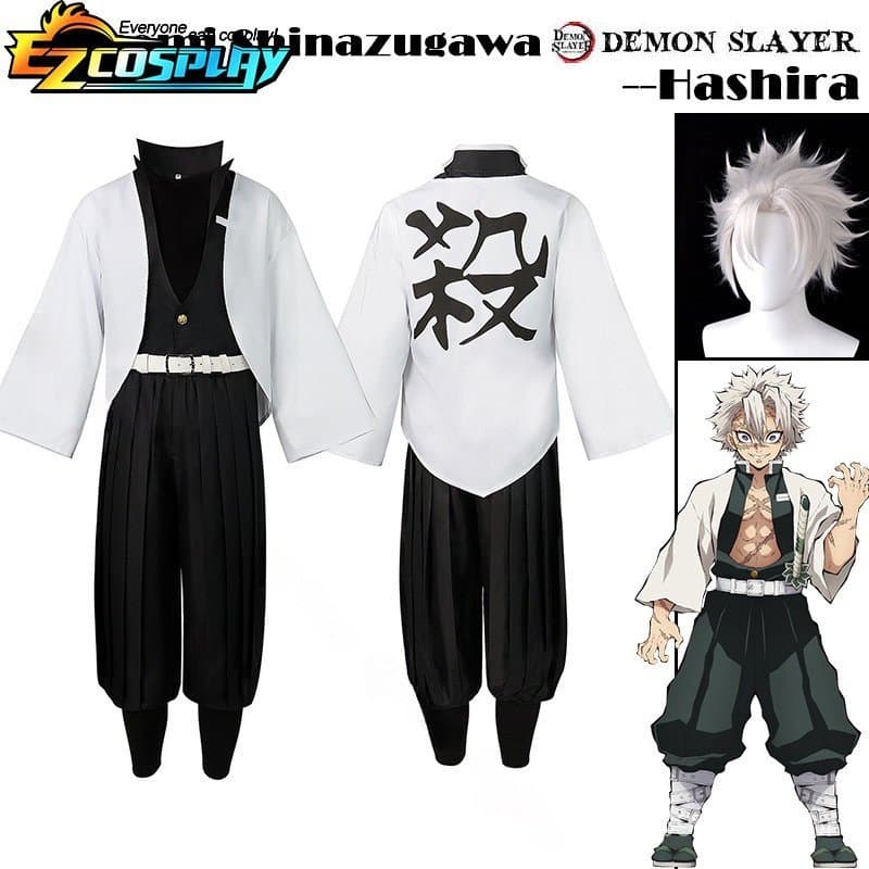 Fantasia de Cosplay de Anime Demon Slayer Kimetsu No Yaiba Sanemi Shinazugawa Conjunto de Uniforme da Equipe Kisatsutai