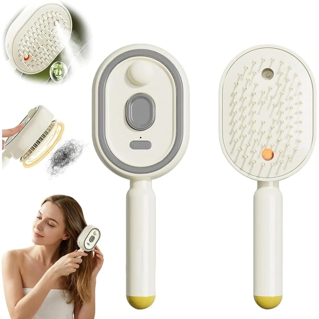 2026 Escova elétrica a vapor de novo estilo, escova elétrica para cuidados com os cabelos a vapor, alisador de cabelo a