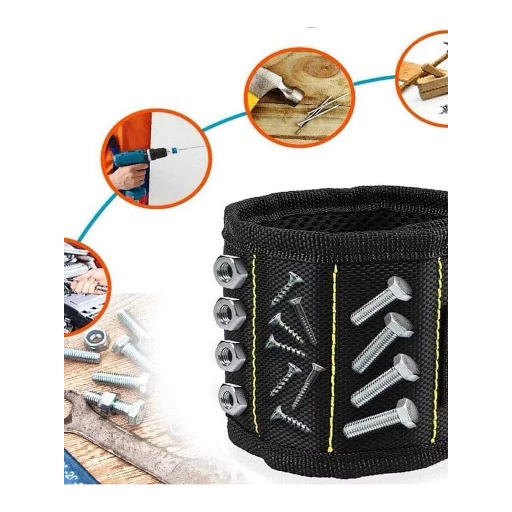 Pulseira Imã Magnética Porta Parafusos, Porcas, Bits, Pregos, Pequenas Ferramentas Munhequeira Imã, Bracelete Magnético