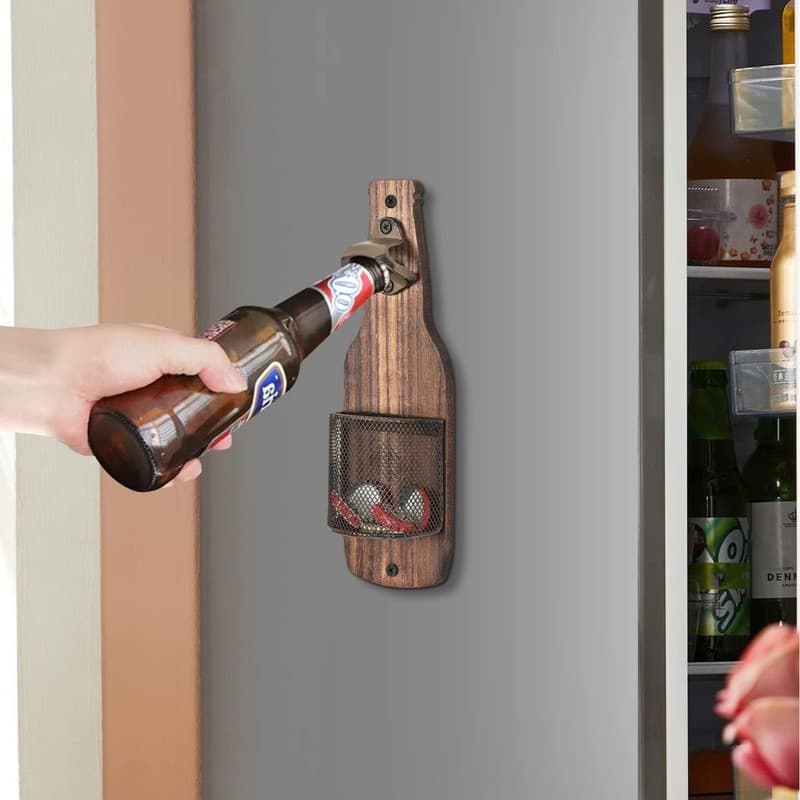 Abridor de garrafa de parede criativo cerveja Starter cozinha Bar decoração fixado na parede abridor de garrafa tampa de