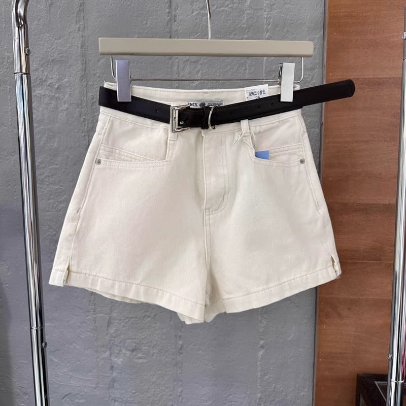 Tamanho grande verão cintura alta estiramento Split Denim Shorts feminino gordura mm mais magro olhar pernas longas pern