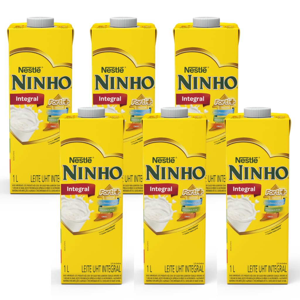 Kit c/6 Leite Ninho Integral Nestle 1L