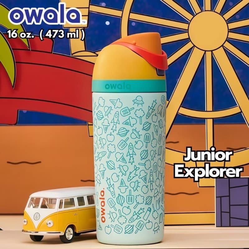 Copo de água infantil de aço inoxidável Owala Canudo para beber direto Modo duplo Isolamento de dupla utilização Copo de
