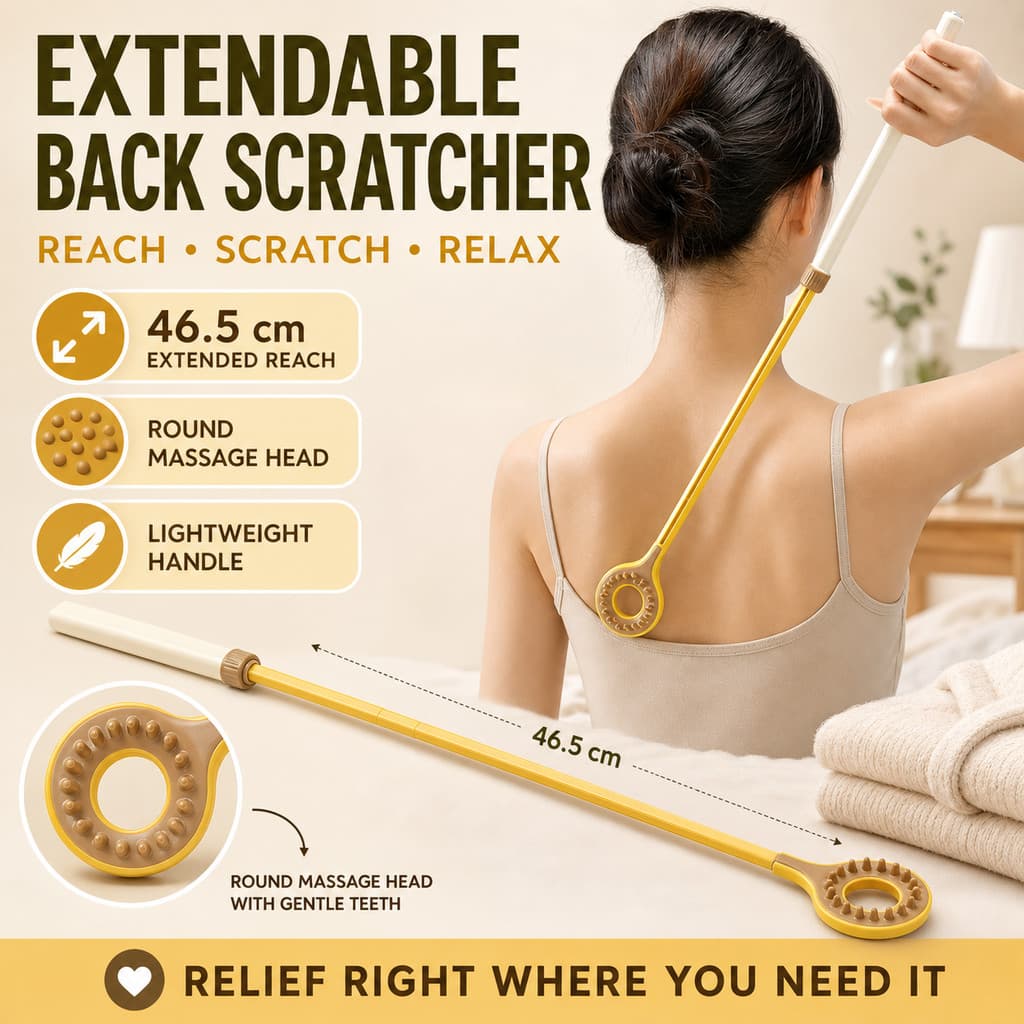 Itch Back Scratch Ferramenta útil Retrátil Back Scratch Long Handle Scratcher