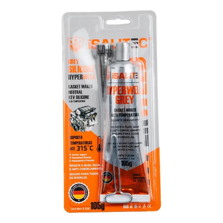 Silicone Neutro De Alta Temperatura Cinza 105g Isalitec
