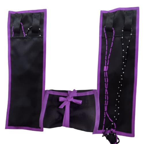 Saco Porta Guias PRETO COM ROXO Bolsa Porta Guia Exu é o Orixá Umbanda Candomblé