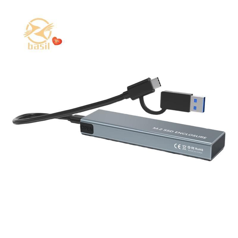 [Desconto B] Protocolo Duplo M2 NVMe NGFF SATA SSD Case 10Gbps USB3.1 Caixa De Gabinete Externo Para 2230 2242 2260 2280