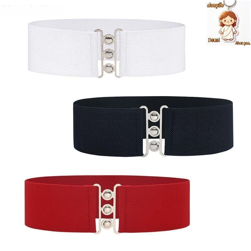 5cm De Largura Cinto Elástico Cintura Larga Vintage Estiramento Cinch Com Fivela Cintos Para Mulher NW