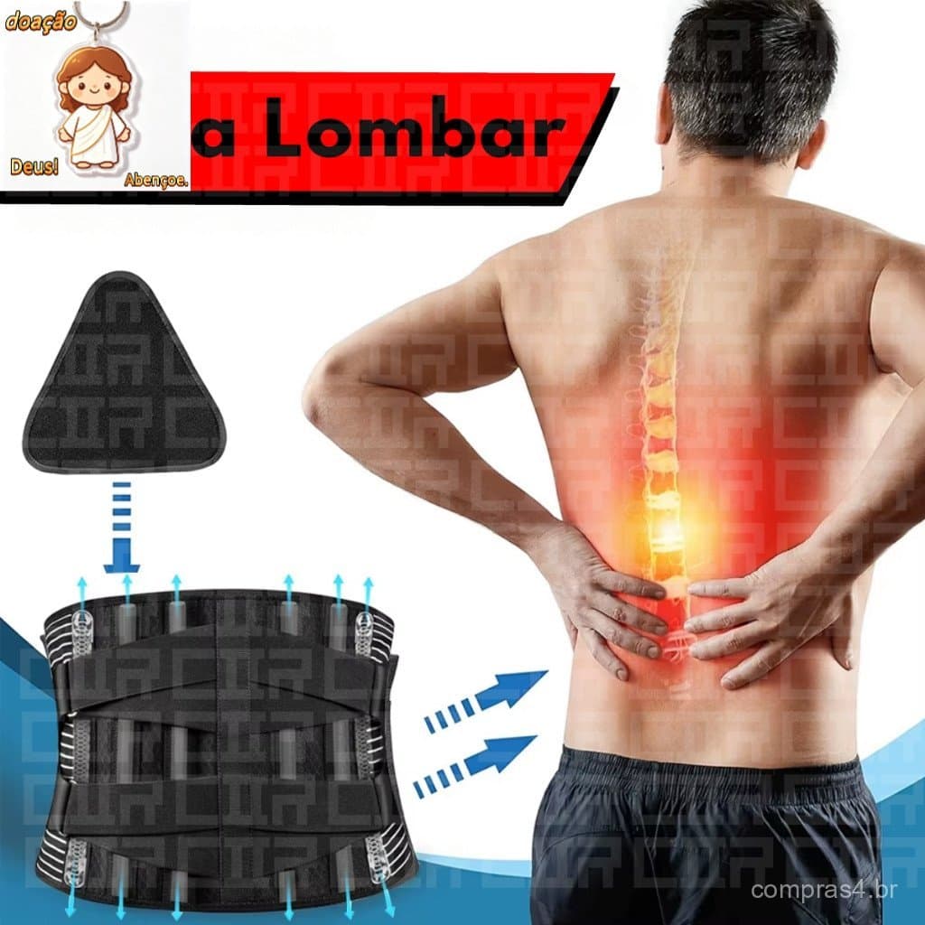 Cinta Colete de Proteção da Lombar Coluna p/Trabalho Pesado Peso Academia Cross Fit Exercícios.