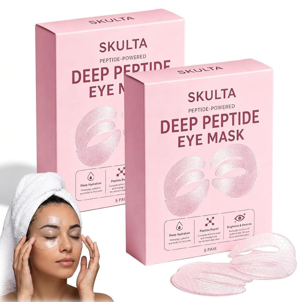 Máscara para Olhos com Colágeno e Peptídeos Profundos Skulta  Patches de Hidrogel Coreanos para Olheiras, Bolsas e Inch