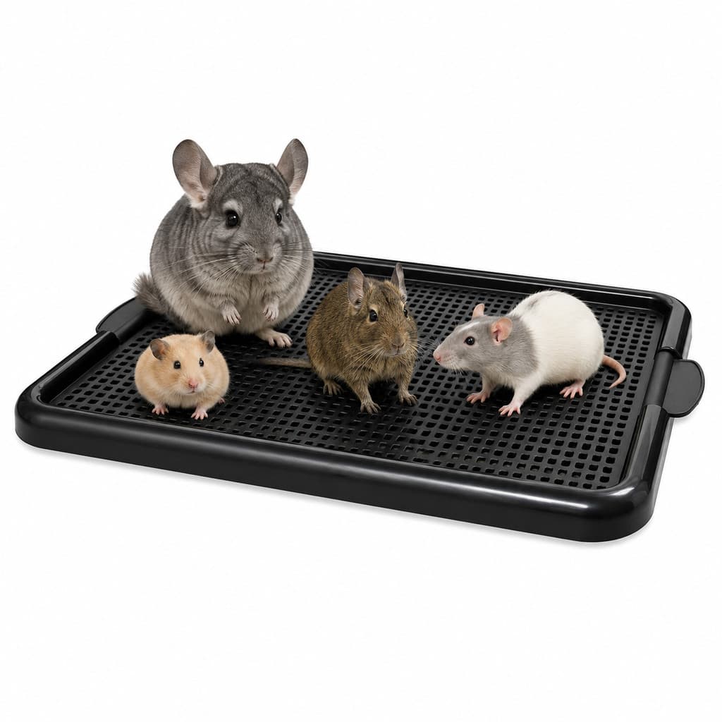 Banheiro Higiênico para Pequenos Animais Coelho Porquinho da Índia Grade Removível 60x43