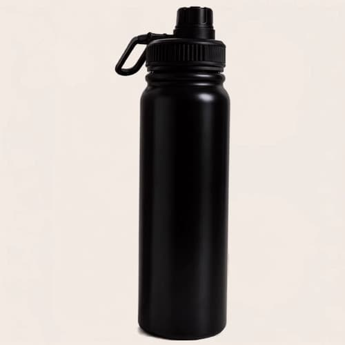 Garrafa Térmica Inox 800ml Parede Dupla Premium - Quente 12h Frio 24h Academia Escritório Preto