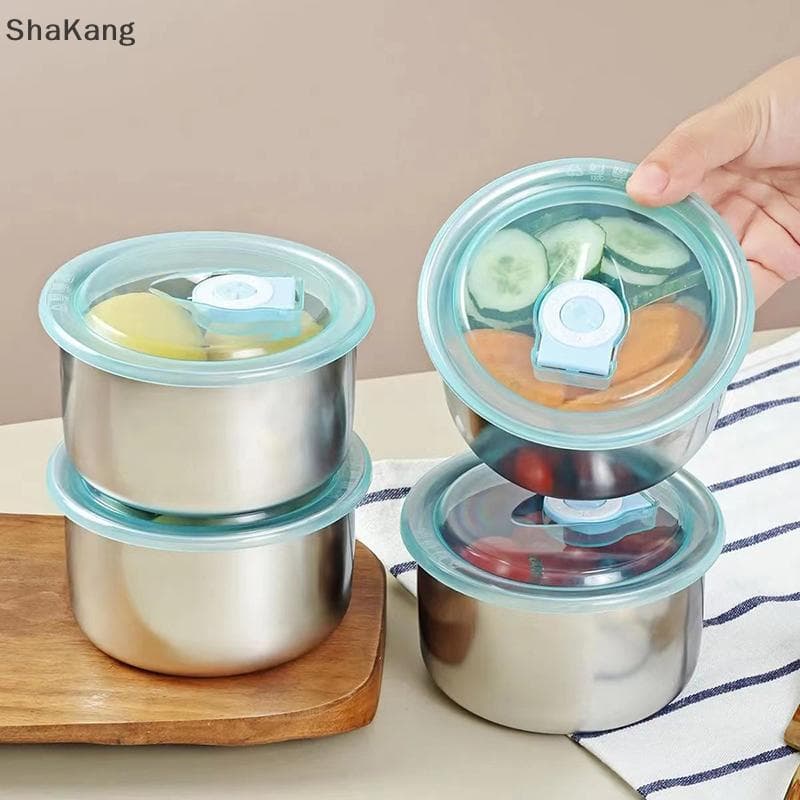 SKMY Caixa Mais Nítida De Aço Inoxidável Com Tampa Bandeja De Servir Para Armazenamento De Alimentos Tigela À Prova De F