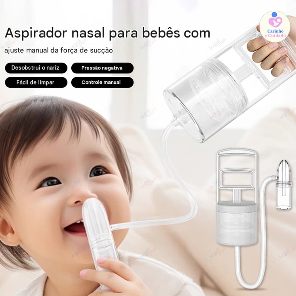 Aspirador Nasal Manual para Bebês – Sucção a Vácuo e Alívio Imediato