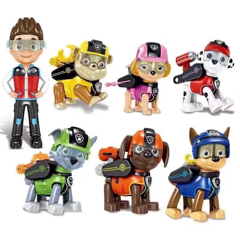 Figura de Ação Deformável Patrulha Canina Ryder Skye, Boneco de Brinquedo, Modelo, Presente de Aniversário para Crianças