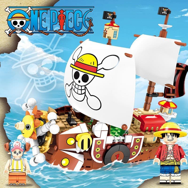 432 Peças One Piece King of the Sea Luffy Thousand Sunny Blocos de Montar Lego Brinquedo Presente de Aniversário e Natal
