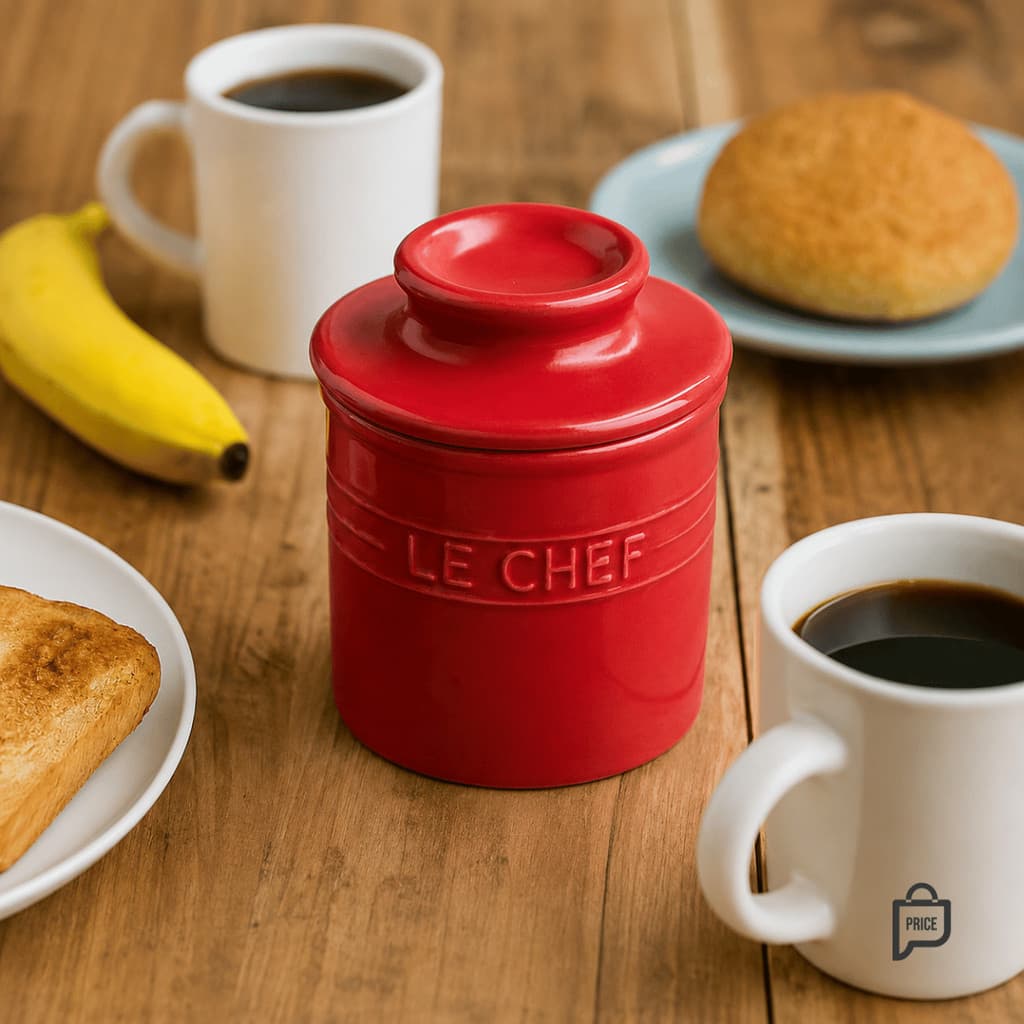 Manteigueira Francesa Le Chef Vermelho10cm Cozinha Elgante Utilidade Decoração