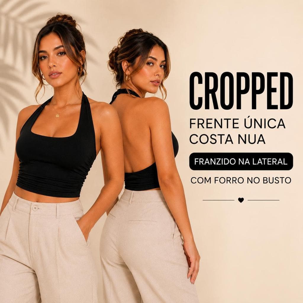 Cropped Frente Única Feminino Ajuste Perfeito Dia a Dia