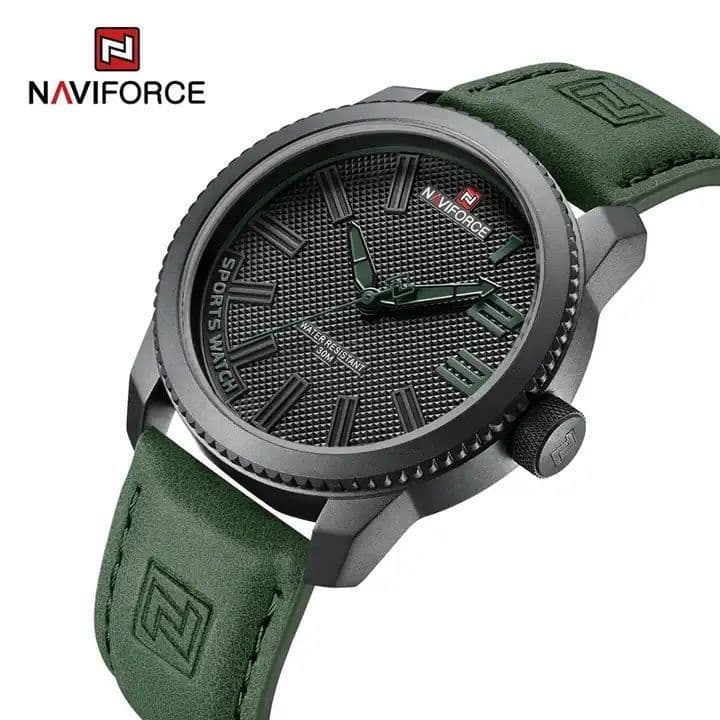 Relógio de Pulso Masculino NAVIFORCE 9202L, Casual, com Pulseira de Couro, Quartz, Multifuncional, Presente QITH