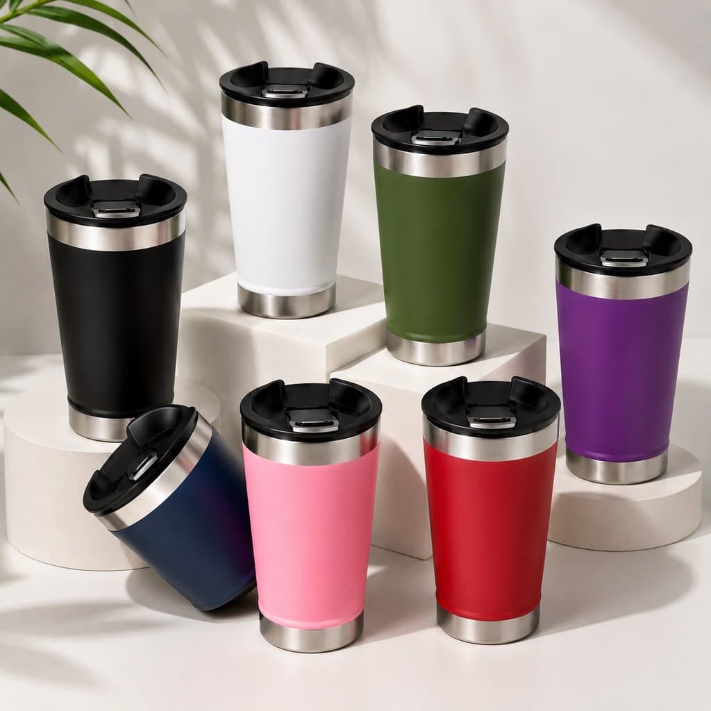 Copo Térmico para Chopp e Cerveja 473ml Inox com Tampa e Abridor