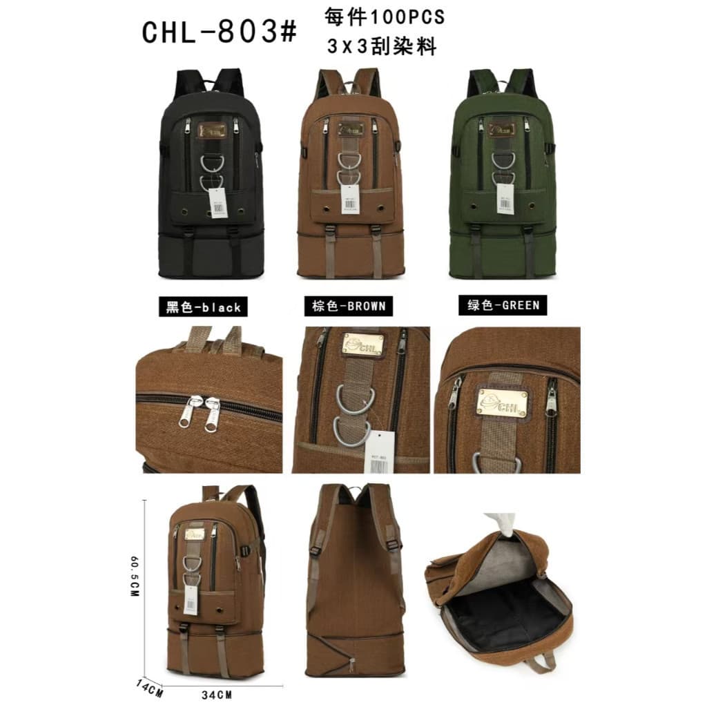 Mochila Masculina Lona 50 Litros Viagem Passeio Motoboy Esporte Trilha Viagem 803