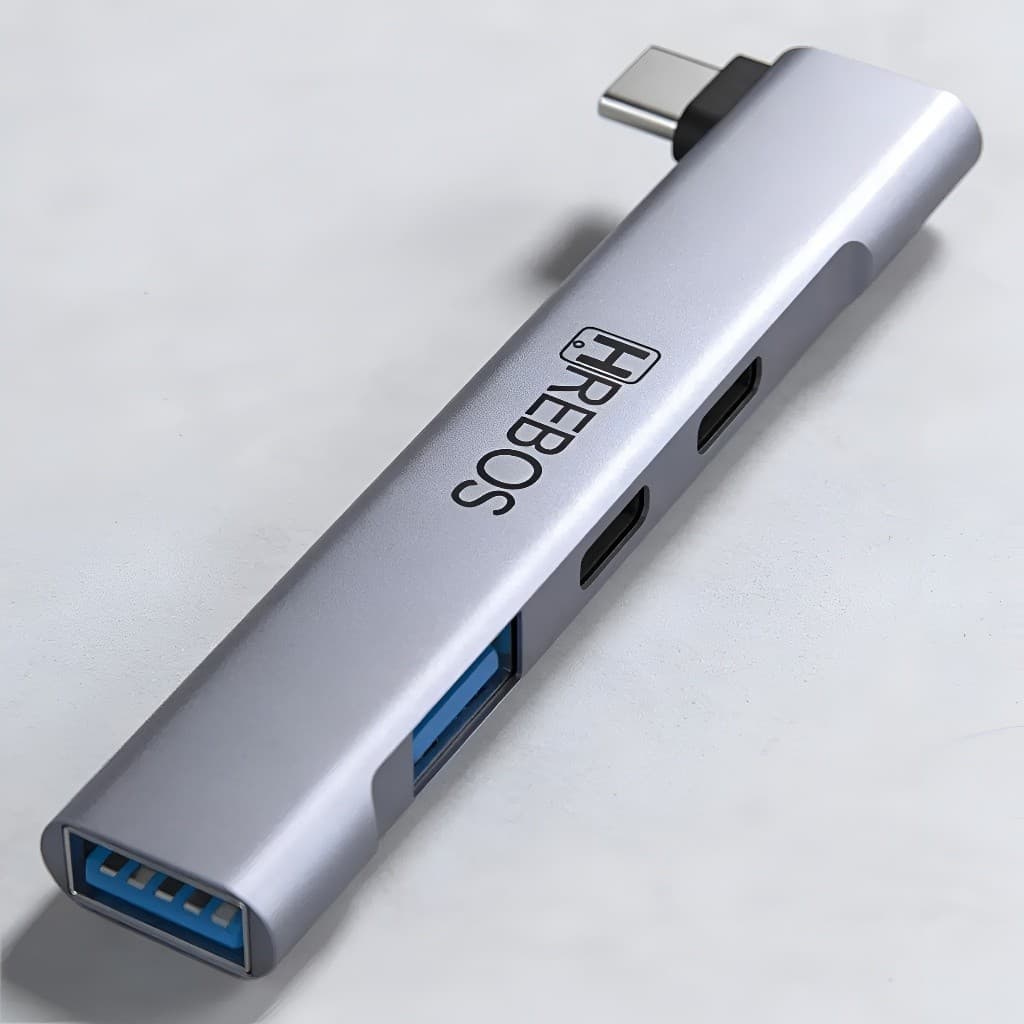 Hub Extensor Usb Tipo-c 2 Portas Usb 3.0 E 2 Portas Usb-c Cinza