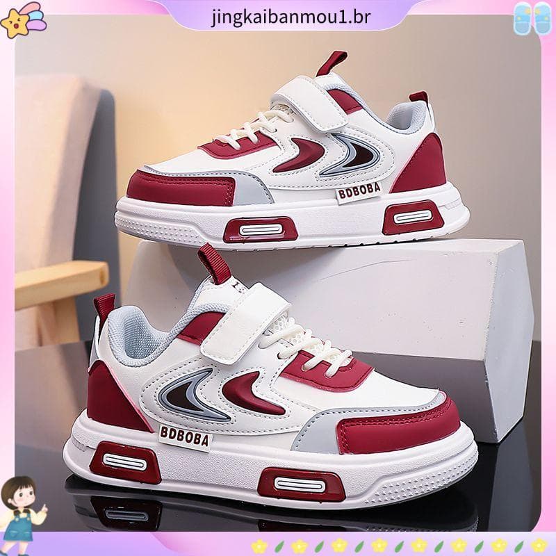 Crianças sapatos 2025 novo estilo meninos primavera outono novo estilo tênis de malha de couro meninos sola macia respir