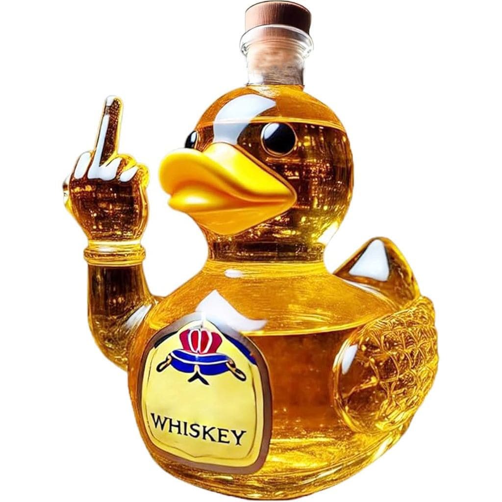 Nova Garrafa de Whisky em Forma de Pato, Estátua de Vidro de 10oz, Decoração Divertida para Bar, Escritório e Casa (Garr