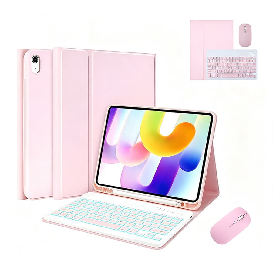 capa com teclado iluminado e mouse para iPad 7ª ou 8ª ou 9ª Geração, ipad pro 10,5polegadas e air3