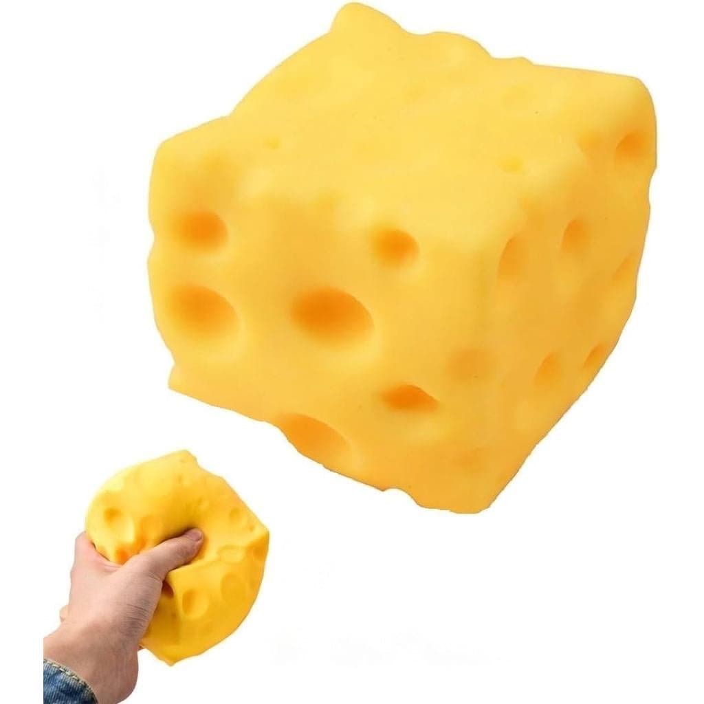 Queijo Amarelo Squishy de Elevada Lenteza na Ascensão, Bloco de Queijo Squishy para Apertar, Brinquedo Macio e Divertido