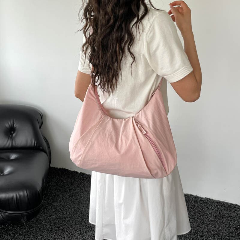 Bolsa crossbody, Design simples e monocromático com zíper, bolsa crossbody de lona leve, bolsa de ombro fashion casual