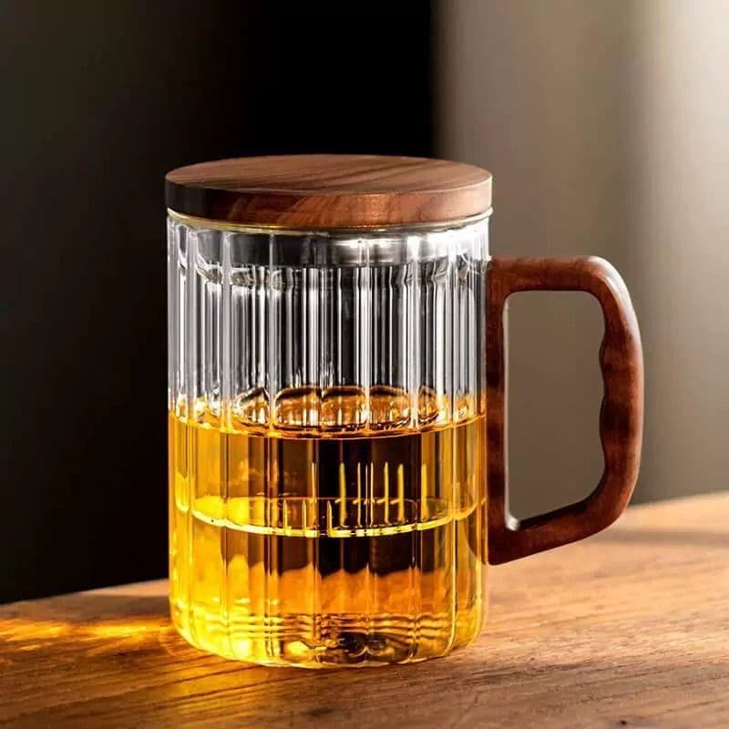 400ml resistente a altas temperaturas padrão Vertical copo de vidro engrossado escritório doméstico xícara de chá chá se