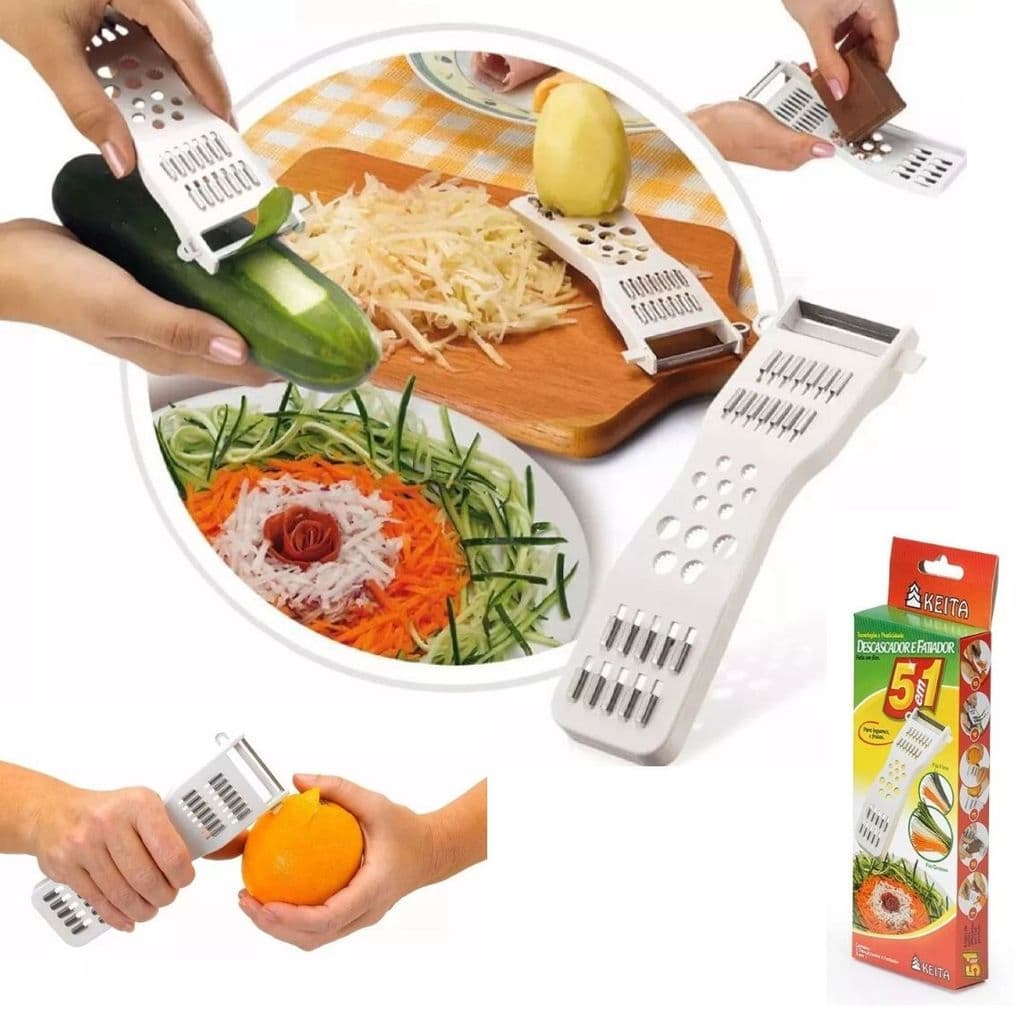 Fatiador Descascador Cortador Ralador Frutas Legumes Queijos 5 Em 1 Keita