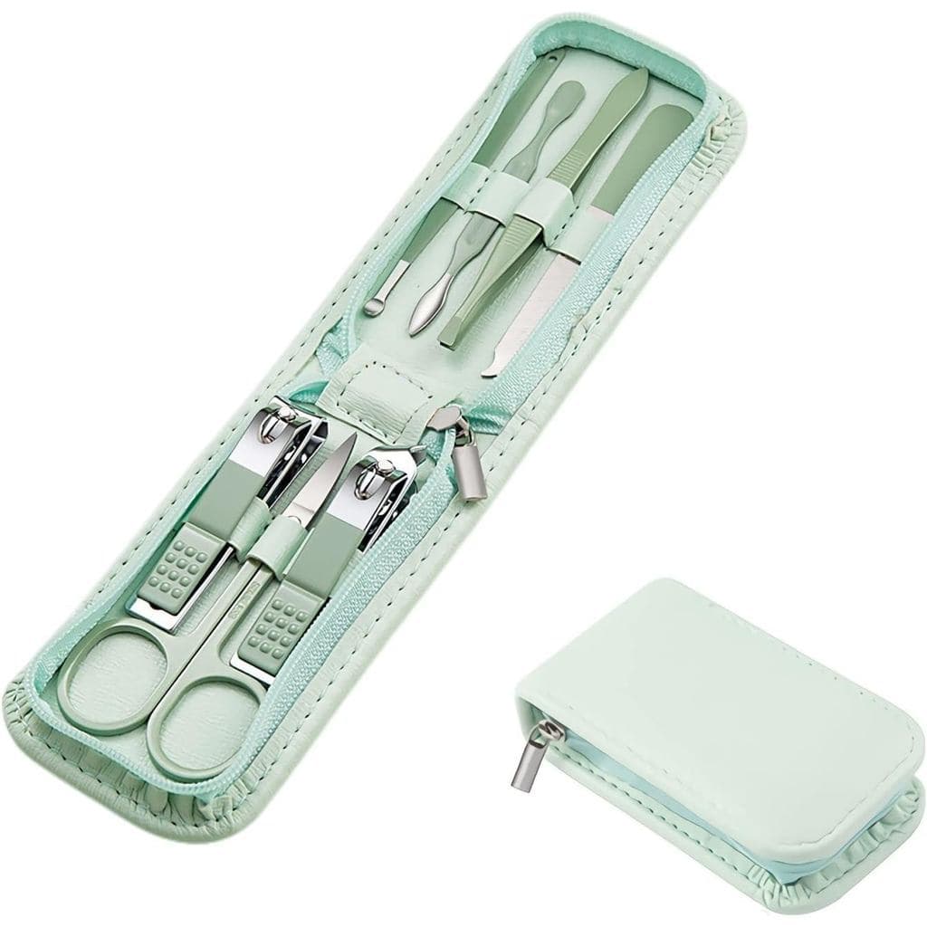 Conjunto de Manicure com Cortadores de Unhas e Kit de Pedicure - 7 Peças em Aço Inoxidável, Kit de Viagem para Unhas, Es