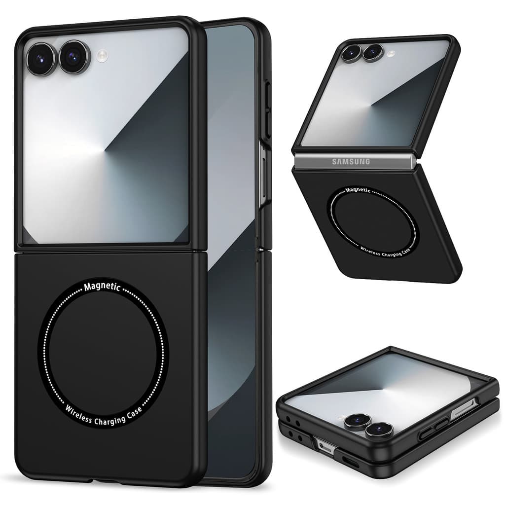 Pele Suave Caso Para Samsung Galaxy Z Flip 8 ZFlip 7 6 5 4 3 Proteção De Lente Magnética Carregamento Sem Fio Anti-Risco