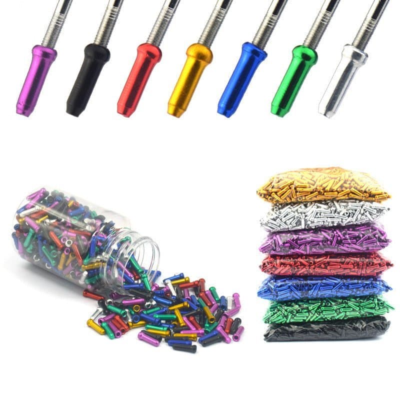 Capas de alumínio para cabo de câmbio de bicicleta de montanha, capas coloridas para cabo de freio, acessórios decorativ