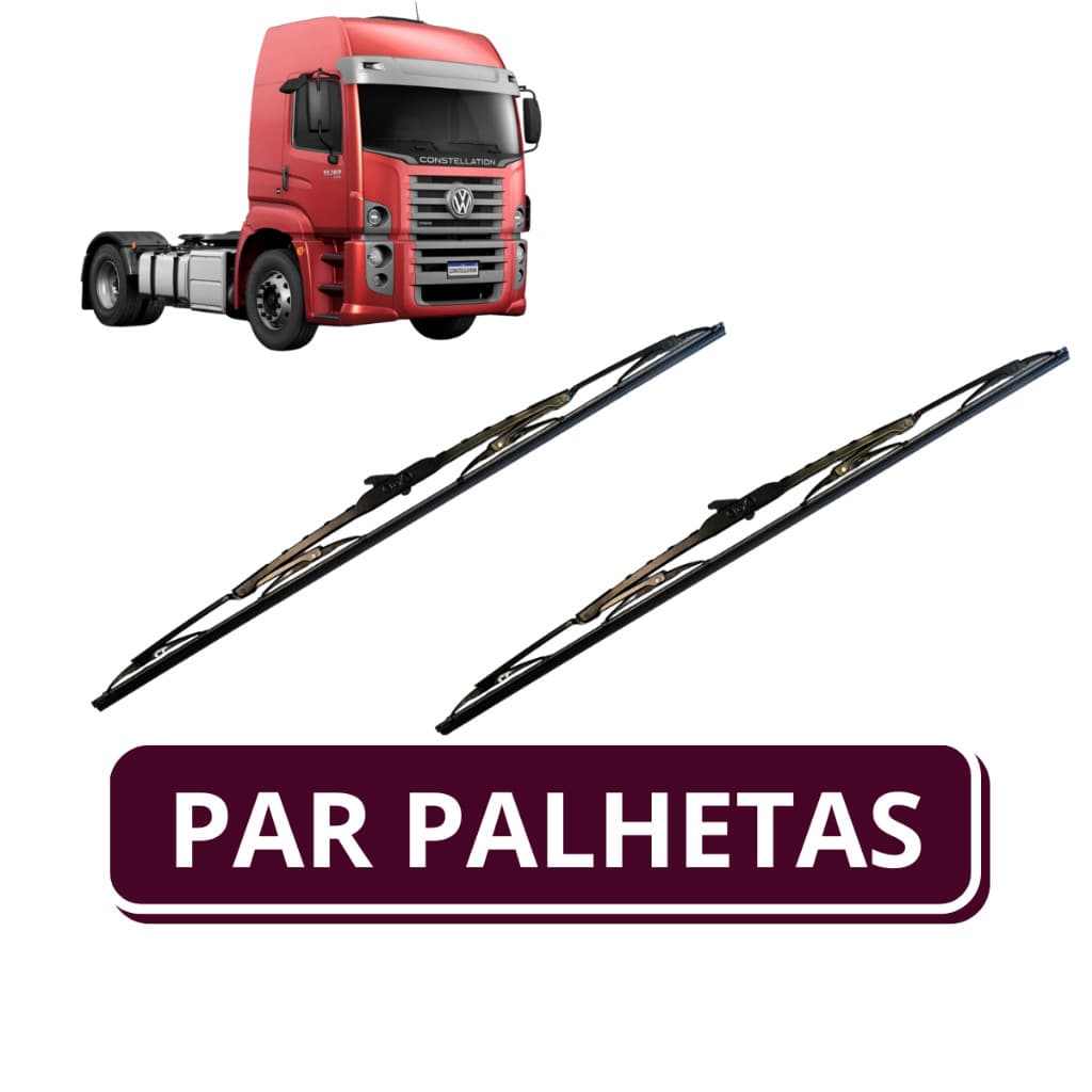PAR DE PALHETAS LIMPADOR PARABRISA DIANTEIRAS – VW CONSTELLATION ACIMA DE 2006 | ENCAIXE PERFEITO