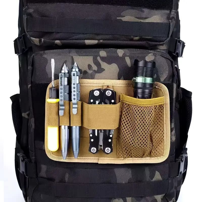 Painel Tático De Gancho E Laço Com Bolsas Divisoras De Malha Organizador EDC Adesivo Para Expansão De Mochila De Colete