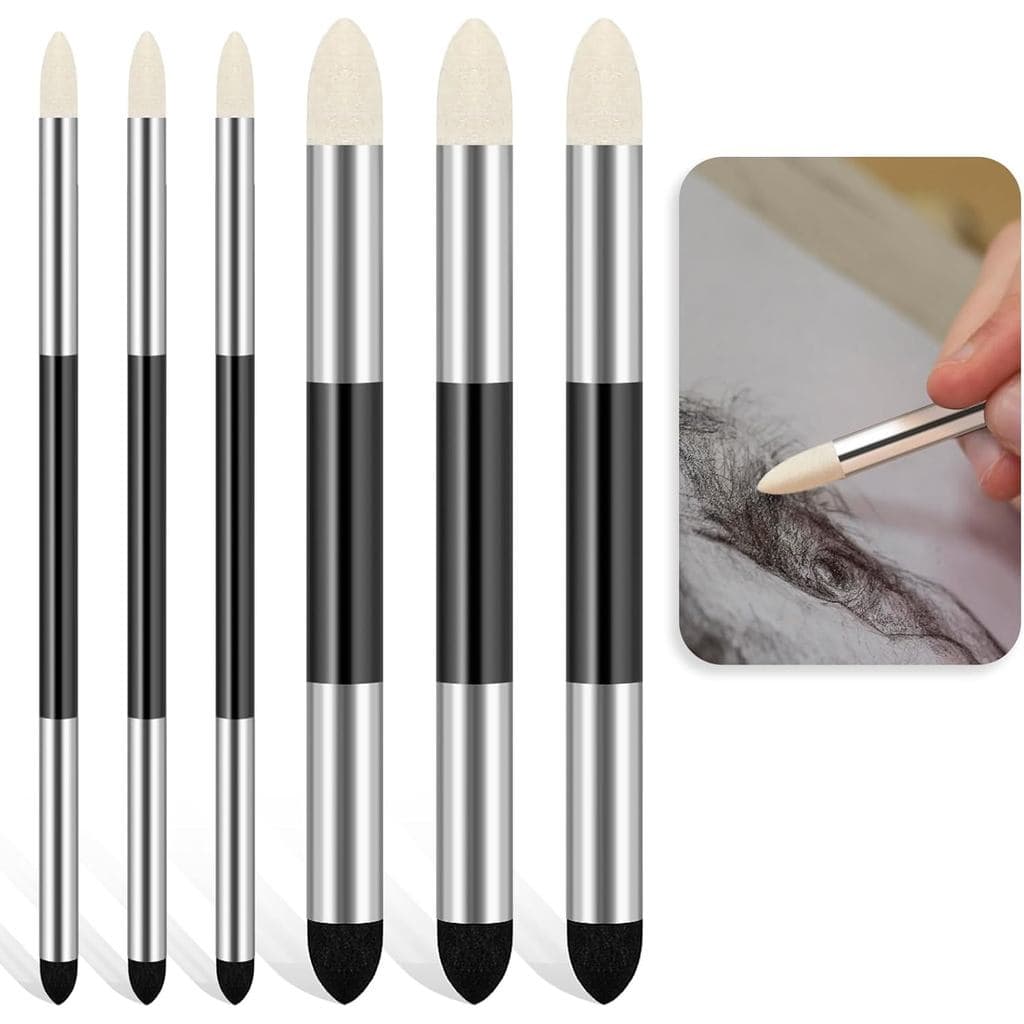6 peças de Caneta Esponja para Mistura de Cores para Artistas, Ponta Dupla, Ferramentas de Mistura para Desenho Artístic