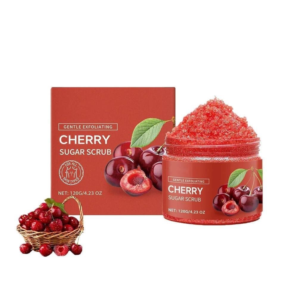 CherryBodyScrub, Esfoliante Suave Hidratante e Esfoliante, Profundo e Hidratante, Hidratante e Nutritivo, Melhora a Text