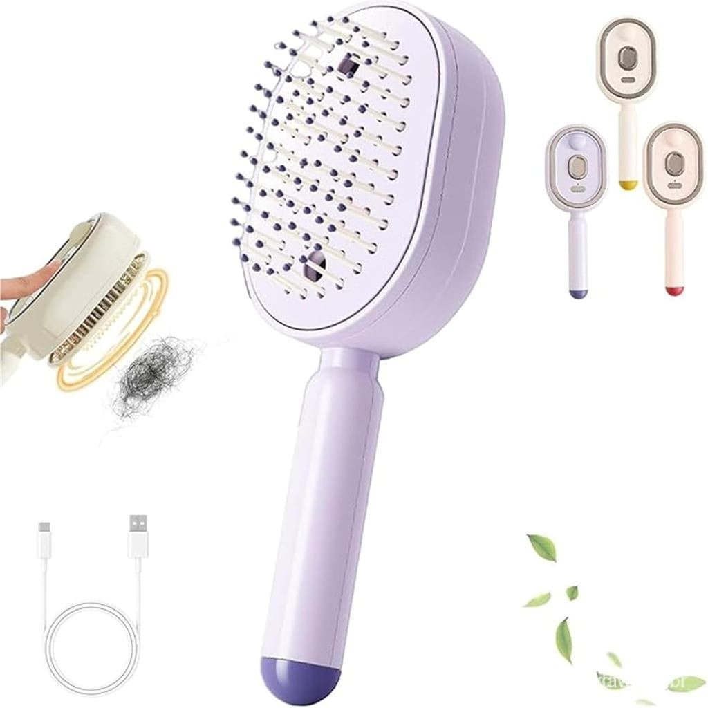 Escova de Cabelo Elétrica a Vapor, Escova de Cabelo Recarregável com Spray de Água, Escova Desembaraçadora e Antiestátic