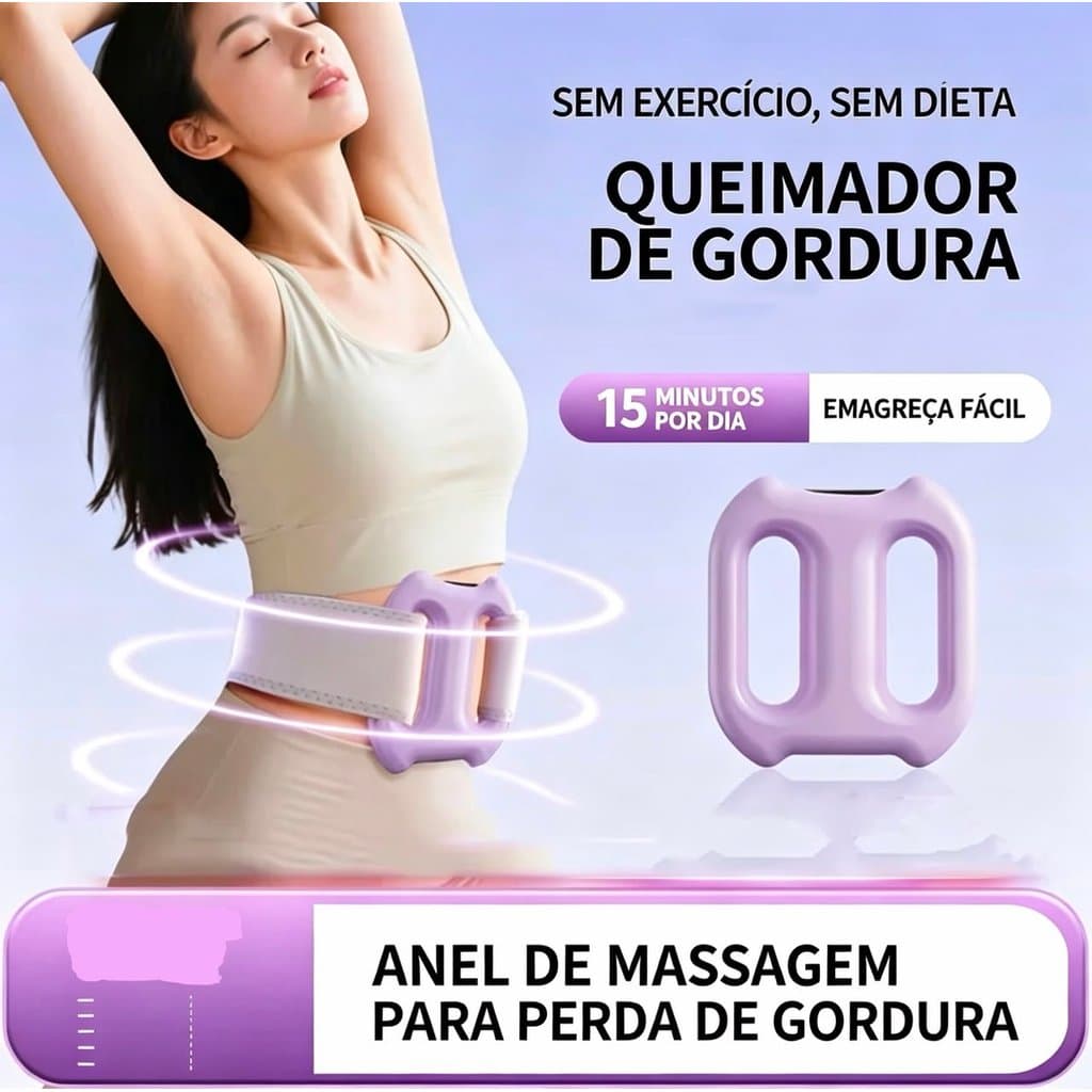 Massageador Elétrico De Anel De Fáscia Duplo Ergonômico Portátil Emagrecimento Corporal