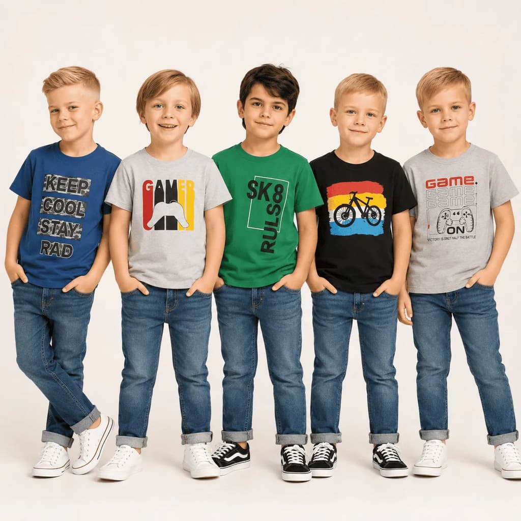 Camiseta Infantil Sortida Poliester Tamanho 8-14