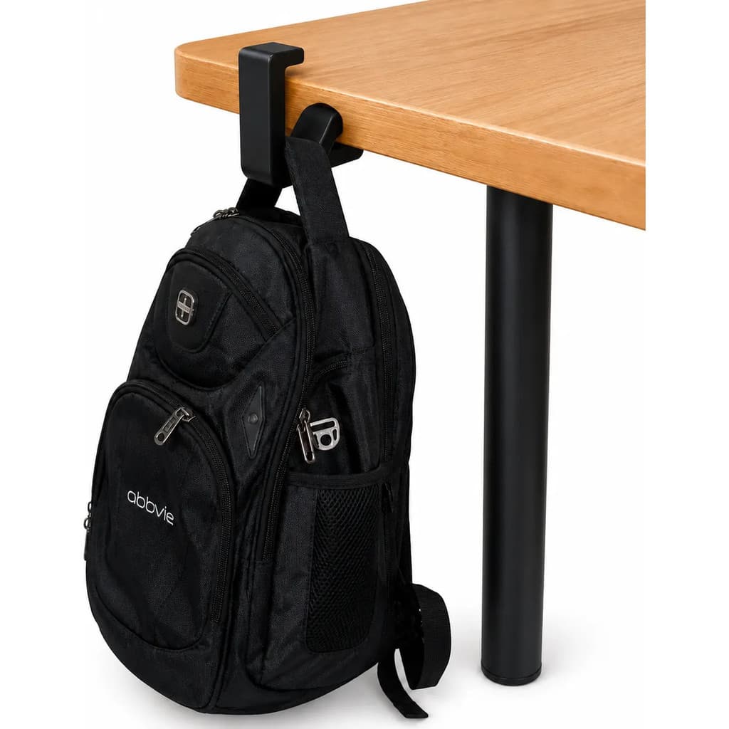 Suporte De Bolsa E Mochila Para Mesa Escritório Organizador Preto