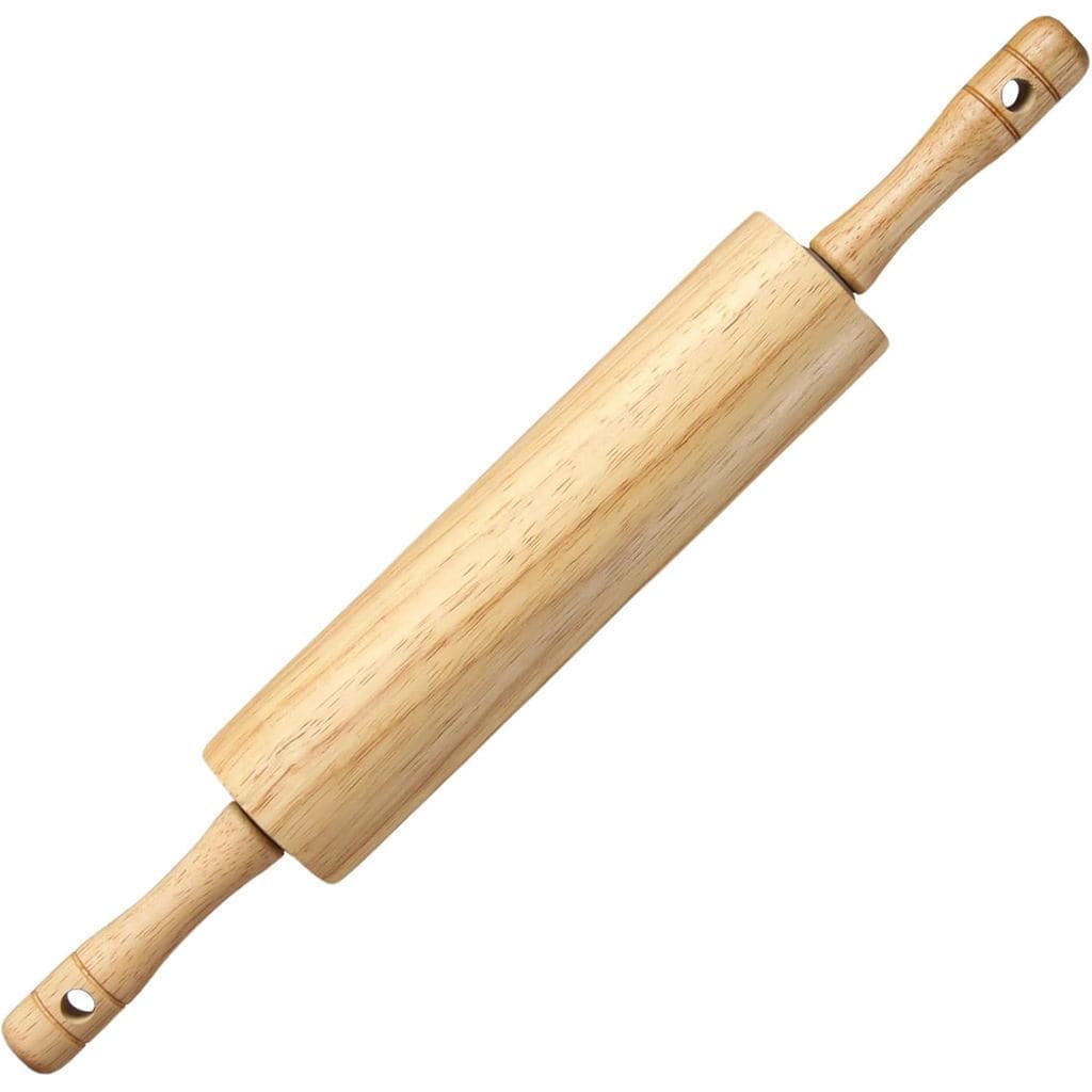 KARRYOUNG Rolo de Massa de Madeira de Borracha para Confeitaria, Rolo de Massa para Cozinha com Alças, Rodillo Para Masa