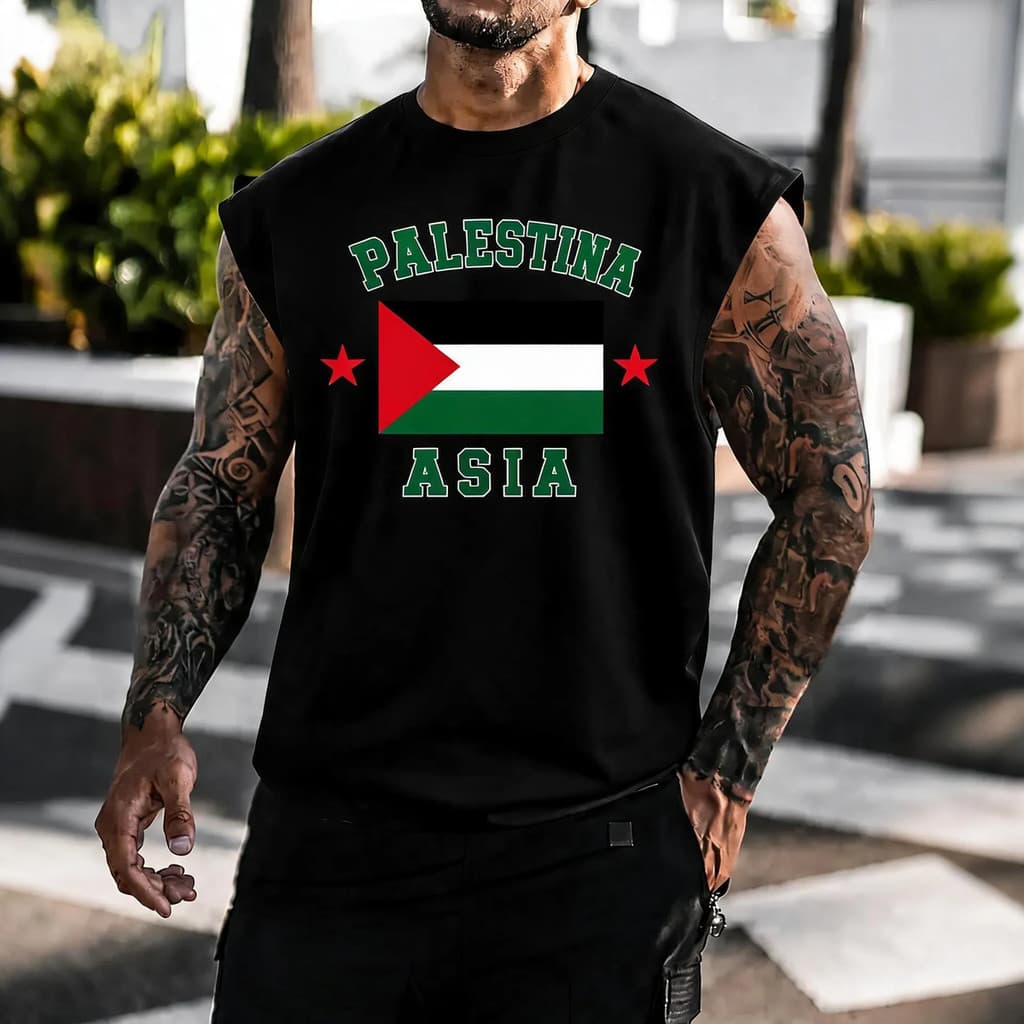 Cavada Regata Camisa Continentes Palestina Asia