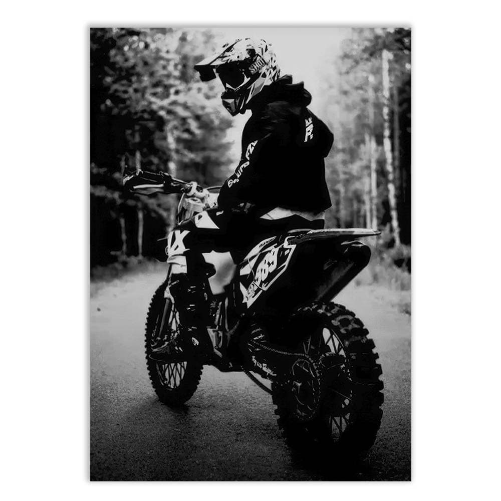 Placa Quadro Decorativo Placa Moto Motocross Foto Preto E Branco Quadro Decorativo Decoracao Sala Quarto Parede